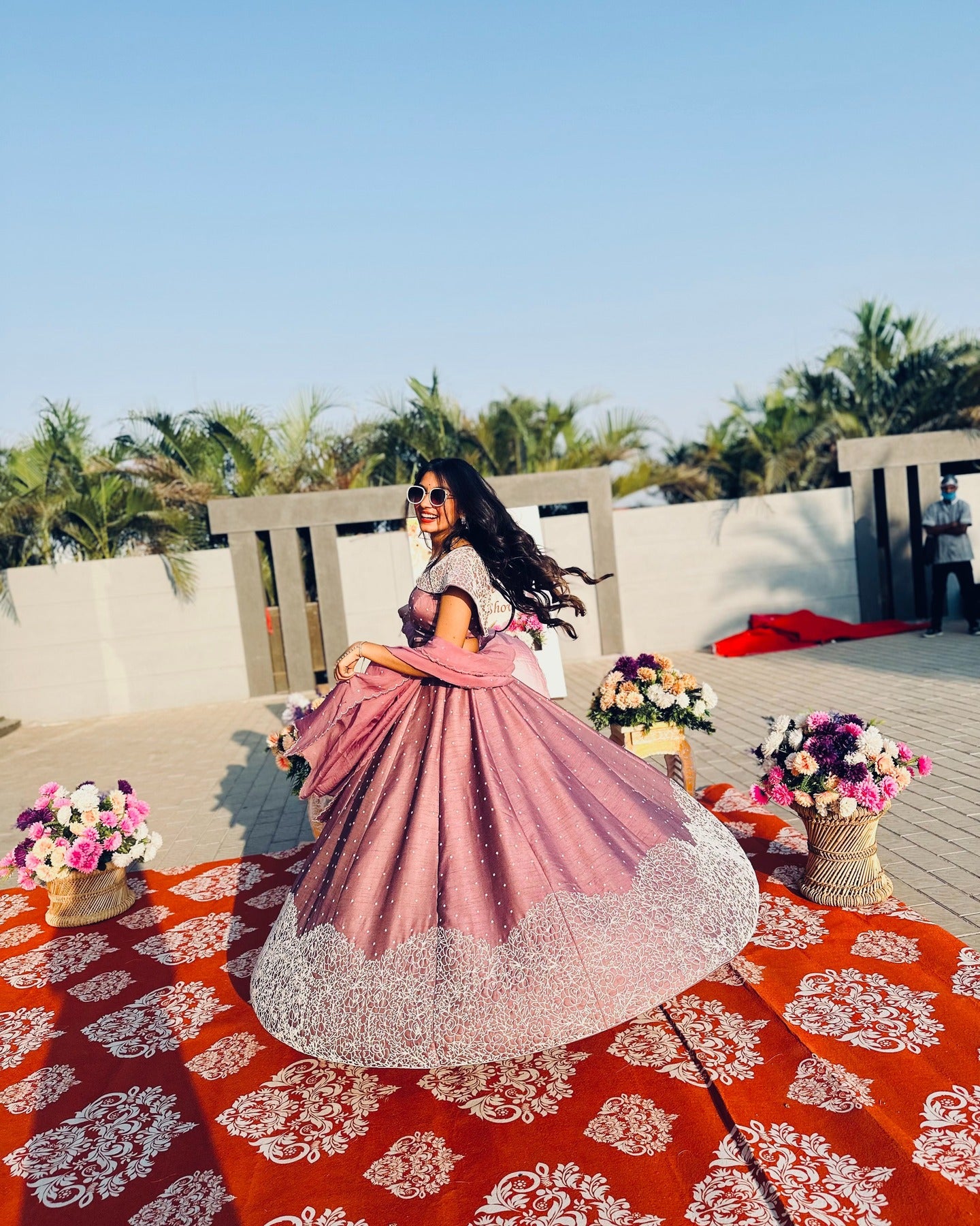 Pastel Pink Moti Work Lehenga