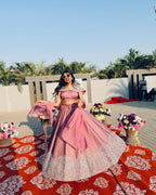 Pastel Pink Moti Work Lehenga