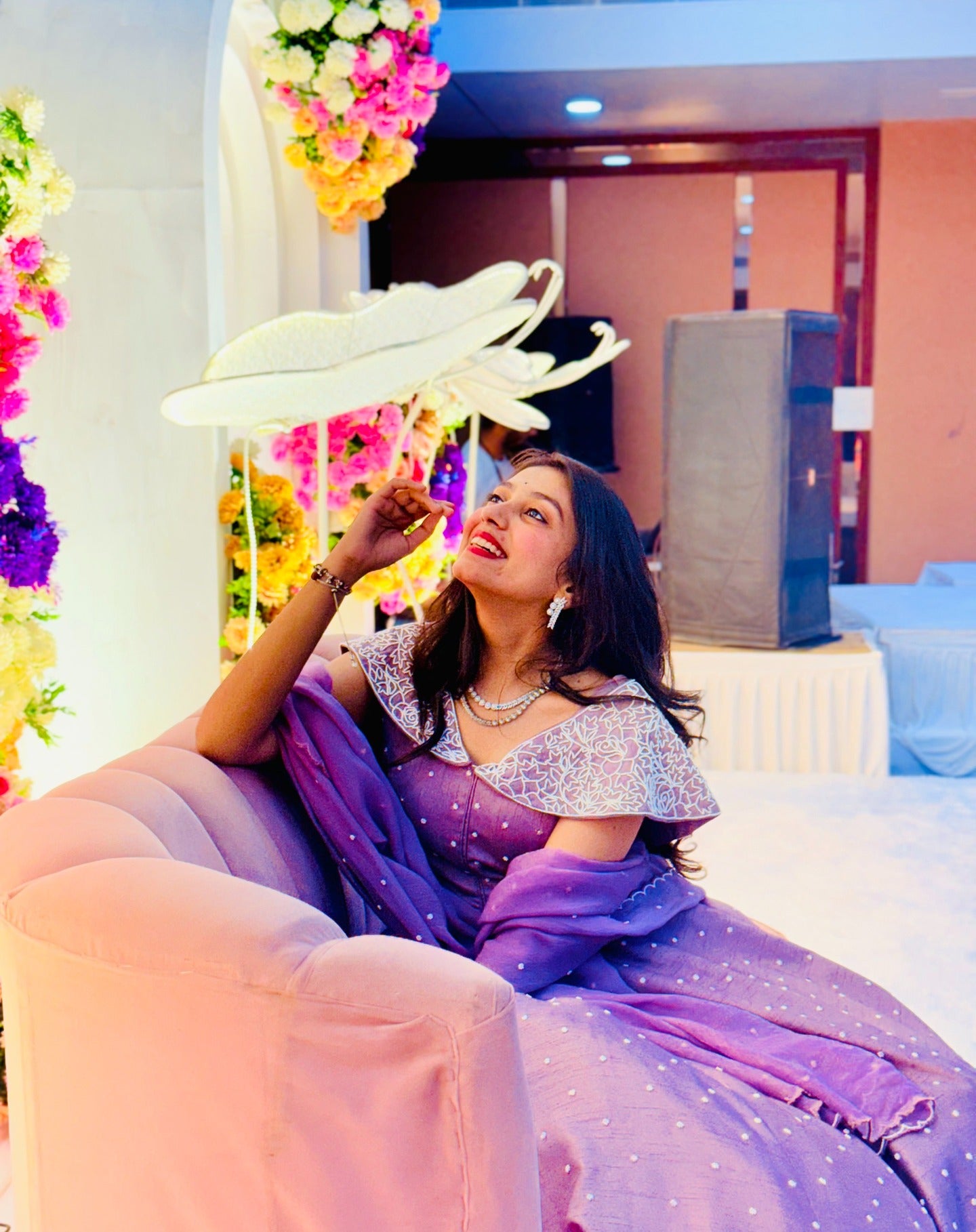 Pastel Pink Moti Work Lehenga