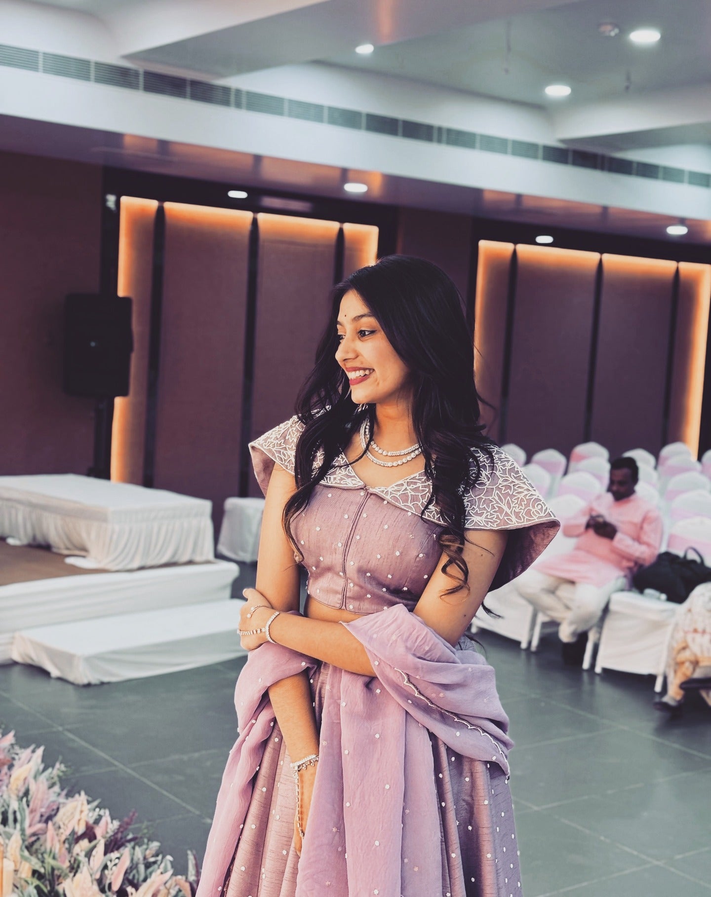 Pastel Pink Moti Work Lehenga