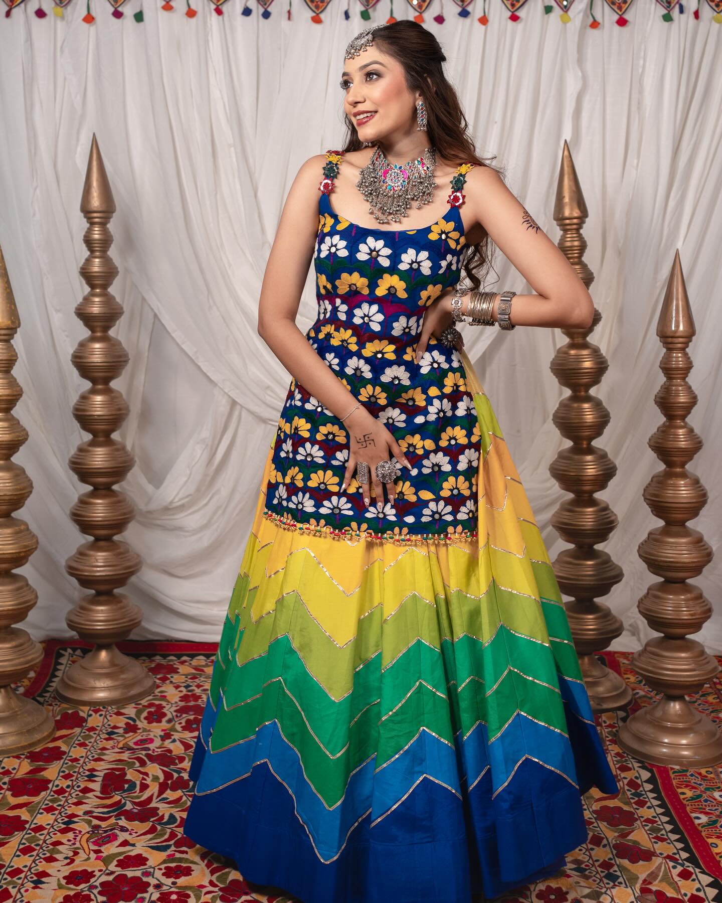 Shaded With Royal Blue Top Set