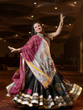 Black Lotus And Elephant Lehenga